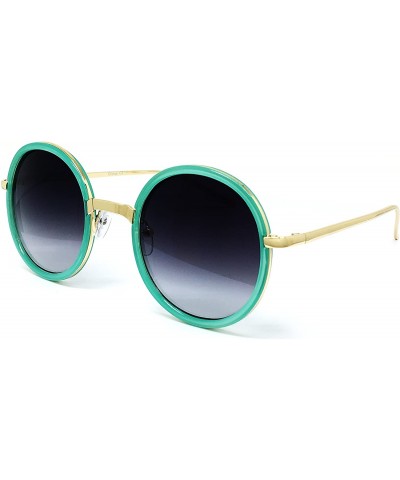 Oversized 5000 Premium Oversize Retro Round Circle Funky Candy Flat Sunglasses - Premium - CX183N2YLCS $12.22