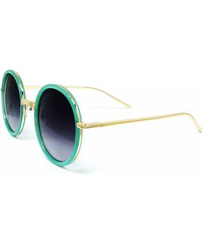 Oversized 5000 Premium Oversize Retro Round Circle Funky Candy Flat Sunglasses - Premium - CX183N2YLCS $12.22