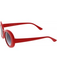 Goggle Retro Colorful Tapered Arms Neutral Colored Gradient Lens Oval Sunglasses 50mm - Red / Lavender - CH182AOR56M $19.35