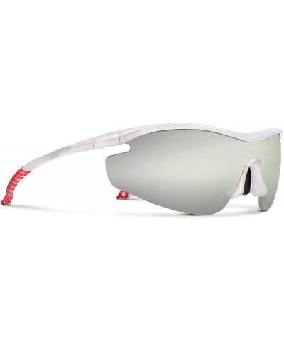 Sport Zeta Silver Road Cycling/Fishing Sunglasses with ZEISS P7020M Super Silver Mirrored Lenses - C018KN5KZ42 $21.07