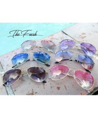 Round Classic Metal Frame Oceanic Color Lens Aviator Sunglasses Gift Box - 4-gold - CO185K3SSZW $10.45