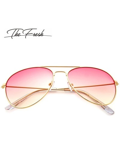 Round Classic Metal Frame Oceanic Color Lens Aviator Sunglasses Gift Box - 4-gold - CO185K3SSZW $10.45