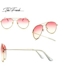 Round Classic Metal Frame Oceanic Color Lens Aviator Sunglasses Gift Box - 4-gold - CO185K3SSZW $10.45