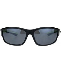 Sport Mens Xloop Sunglasses Oval Wrap Around Sporty Design Shades UV 400 - Black Green - CU18QAZ4A3M $8.87