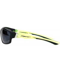 Sport Mens Xloop Sunglasses Oval Wrap Around Sporty Design Shades UV 400 - Black Green - CU18QAZ4A3M $8.87