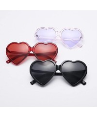 Sport Women Fashion Unisex Heart-Shaped Shades Sunglasses Integrated UV Glasses (Yellow) - Yellow - C618EK4G2G8 $7.63