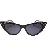 Cat Eye Classy Elegant Exotic Retro Fashion Cat Eye Chic Sunglasses Pointy - Black - C119703I8N8 $9.78