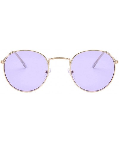 Round 8 Pack Round Hippie Sunglasses Style Circle Retro Metal Frame Glasses Party Reflective Mirror Lens - CH18R7KCHDR $9.61