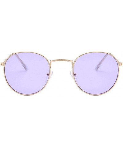 Round 8 Pack Round Hippie Sunglasses Style Circle Retro Metal Frame Glasses Party Reflective Mirror Lens - CH18R7KCHDR $9.61