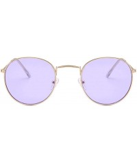 Round 8 Pack Round Hippie Sunglasses Style Circle Retro Metal Frame Glasses Party Reflective Mirror Lens - CH18R7KCHDR $9.61