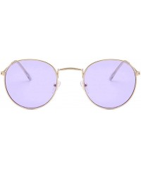 Round 8 Pack Round Hippie Sunglasses Style Circle Retro Metal Frame Glasses Party Reflective Mirror Lens - CH18R7KCHDR $9.61