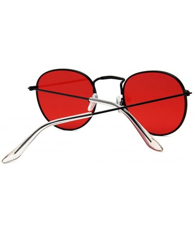 Round 8 Pack Round Hippie Sunglasses Style Circle Retro Metal Frame Glasses Party Reflective Mirror Lens - CH18R7KCHDR $9.61