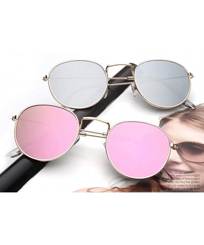 Round 8 Pack Round Hippie Sunglasses Style Circle Retro Metal Frame Glasses Party Reflective Mirror Lens - CH18R7KCHDR $9.61