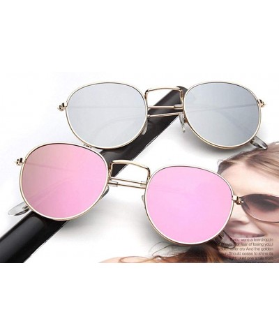 Round 8 Pack Round Hippie Sunglasses Style Circle Retro Metal Frame Glasses Party Reflective Mirror Lens - CH18R7KCHDR $9.61