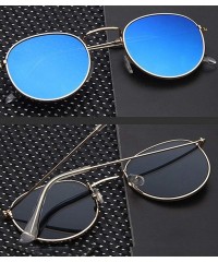 Round 8 Pack Round Hippie Sunglasses Style Circle Retro Metal Frame Glasses Party Reflective Mirror Lens - CH18R7KCHDR $9.61