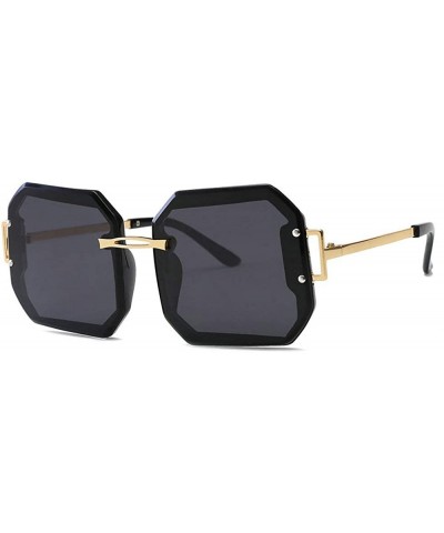 Oversized Frameless Polarization Sunglasses Oversized Polarized - Black - CH18NXUEQR6 $14.18