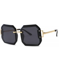 Oversized Frameless Polarization Sunglasses Oversized Polarized - Black - CH18NXUEQR6 $14.18