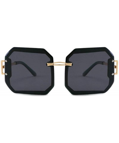 Oversized Frameless Polarization Sunglasses Oversized Polarized - Black - CH18NXUEQR6 $14.18