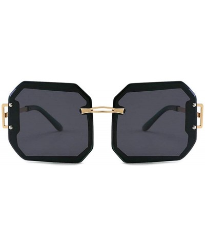 Oversized Frameless Polarization Sunglasses Oversized Polarized - Black - CH18NXUEQR6 $14.18