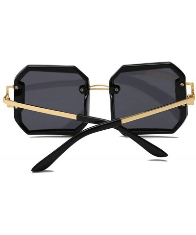 Oversized Frameless Polarization Sunglasses Oversized Polarized - Black - CH18NXUEQR6 $14.18