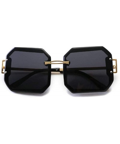 Oversized Frameless Polarization Sunglasses Oversized Polarized - Black - CH18NXUEQR6 $14.18