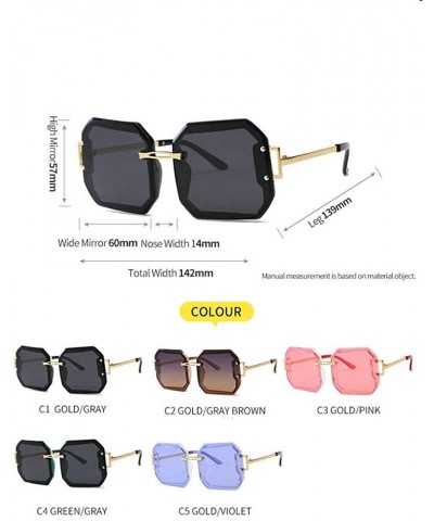 Oversized Frameless Polarization Sunglasses Oversized Polarized - Black - CH18NXUEQR6 $14.18