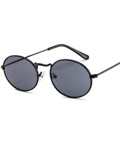 Oval Sunglasses Glasses Luxury Vintage - Black - CT198O6LING $47.73