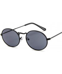 Oval Sunglasses Glasses Luxury Vintage - Black - CT198O6LING $25.75
