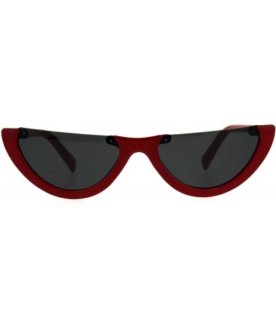 Cat Eye Womens Gothic Crop Top Plastic Cat Eye Plastic Sunglasses - Red Black - CM18CC7E4AY $20.00