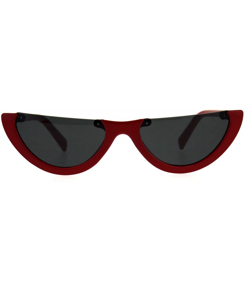 Cat Eye Womens Gothic Crop Top Plastic Cat Eye Plastic Sunglasses - Red Black - CM18CC7E4AY $8.05