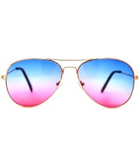 Aviator 12 Pieces Wholesale Aviator Sunglasses Two Tone Color Lens Gold Metal Frame - 064-blue-pink-12 Pairs - CI18LL8SS3O $4...