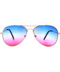 Aviator 12 Pieces Wholesale Aviator Sunglasses Two Tone Color Lens Gold Metal Frame - 064-blue-pink-12 Pairs - CI18LL8SS3O $1...