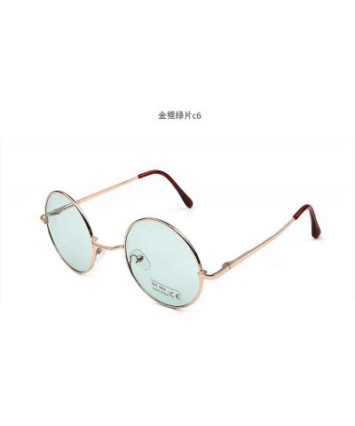 Round Women Classic Retro Cute Round Sunglasses Men Vintage Big Luxury Mirror Sun Glasses Oversized - 6 - CP198ZQIRM6 $39.54