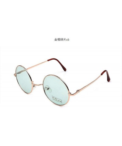 Round Women Classic Retro Cute Round Sunglasses Men Vintage Big Luxury Mirror Sun Glasses Oversized - 6 - CP198ZQIRM6 $39.54