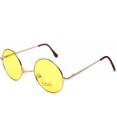 Round Women Classic Retro Cute Round Sunglasses Men Vintage Big Luxury Mirror Sun Glasses Oversized - 6 - CP198ZQIRM6 $39.54