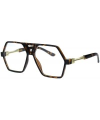 Rectangular Futuristic Mens Robotic Plastic Racer Octagonal Eyeglasses - Tortoise - C6180OWSRZ5 $9.60