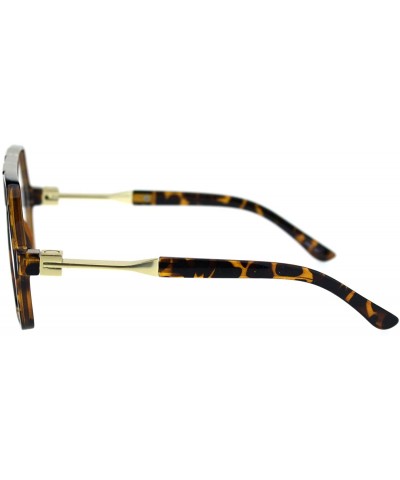Rectangular Futuristic Mens Robotic Plastic Racer Octagonal Eyeglasses - Tortoise - C6180OWSRZ5 $9.60