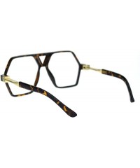 Rectangular Futuristic Mens Robotic Plastic Racer Octagonal Eyeglasses - Tortoise - C6180OWSRZ5 $9.60