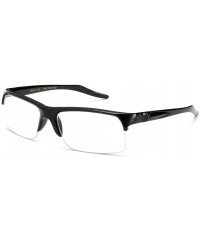 Oversized Newbee Fashion-"Slim Rivera" Half Frame Spring Temple Reading Glasses - Black - CJ127DQ4Z5B $20.20