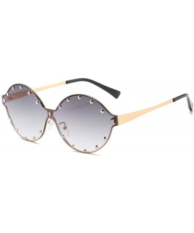 Sport Classic Oval Rivet Sunglasses for Women Studded Eyeglasses UV400 Protection WS074 - CI190HOO30Z $11.40