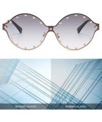 Sport Classic Oval Rivet Sunglasses for Women Studded Eyeglasses UV400 Protection WS074 - CI190HOO30Z $11.40