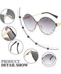 Sport Classic Oval Rivet Sunglasses for Women Studded Eyeglasses UV400 Protection WS074 - CI190HOO30Z $11.40