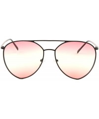 Aviator Triple Oceanic Color Flat Thin Rim Modern Round Aviator Sunglasses - Pink Black - CS190ESNA04 $11.15