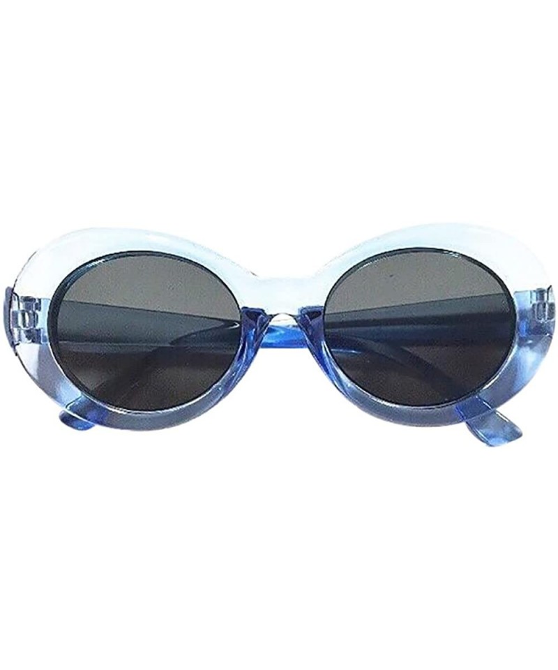 Oval Sunglasses for Men and Women Retro Vintage Clout Goggles Rapper Oval Shades Unique Hit Color Sun Glasses - F - CL199I269...