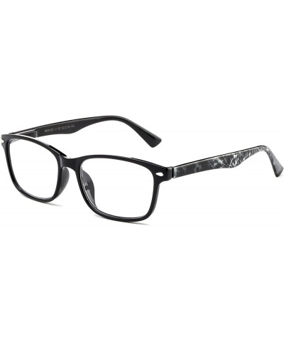 Round "Humbolt" Sleek Round Frame Two Tone Clear Lens Glasses - Black/White - CP12DQAHJWX $18.41