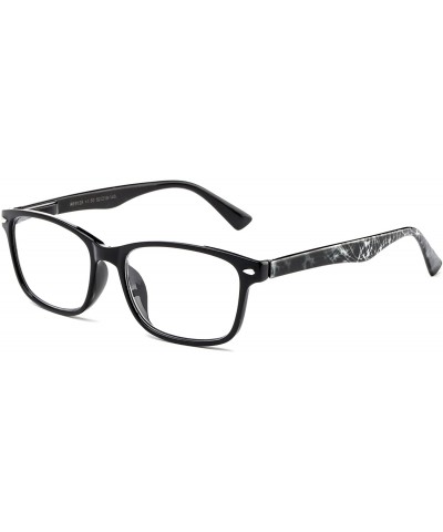 Round "Humbolt" Sleek Round Frame Two Tone Clear Lens Glasses - Black/White - CP12DQAHJWX $10.55