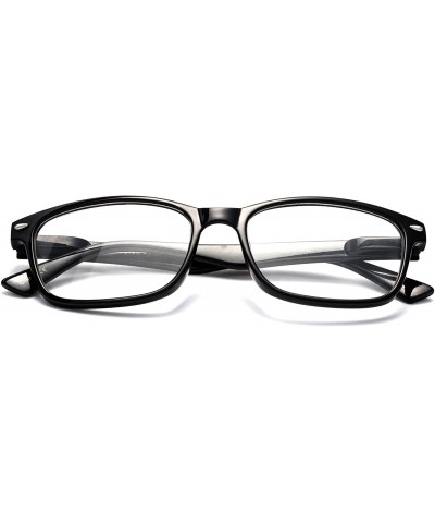 Round "Humbolt" Sleek Round Frame Two Tone Clear Lens Glasses - Black/White - CP12DQAHJWX $10.55