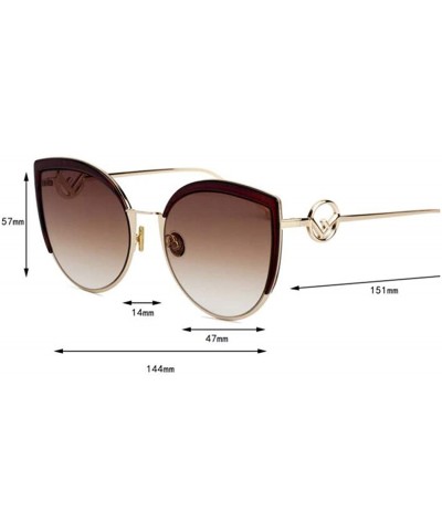 Aviator Big box cat eye sunglasses- 2019 new sunglasses fashion sunglasses - D - CC18S8IQXIO $44.47