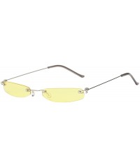Square Polarized Sunglasses Women Men Fashion Vintage Small Oval Slender Metal Frame Eyewear Sun Glasses - D - CH196OLO6R8 $1...