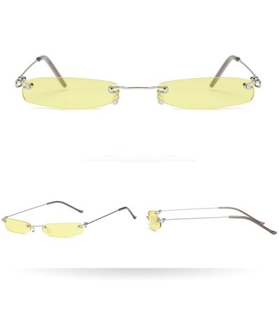Square Polarized Sunglasses Women Men Fashion Vintage Small Oval Slender Metal Frame Eyewear Sun Glasses - D - CH196OLO6R8 $1...